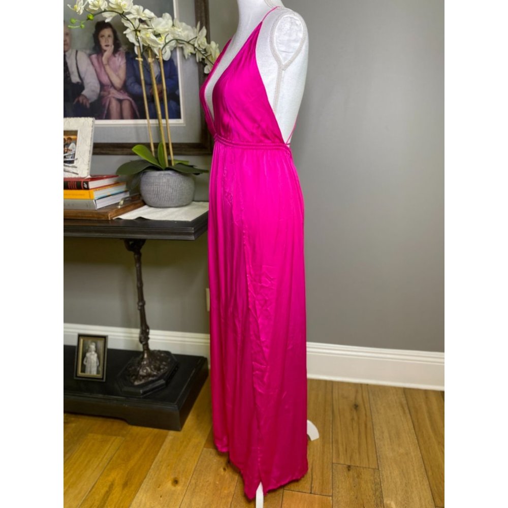 Indah River Pink Sleeveless Tie Back Maxi Dress Women's Size S/M - Picture 12 of 14
